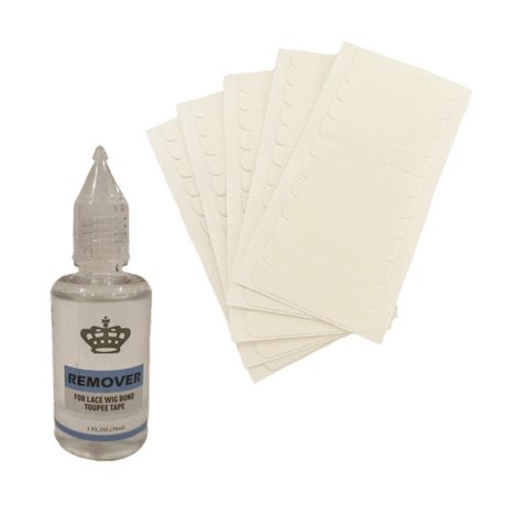 60x Replacement Tapes for Tape in Hair Extensions + Tape Glue Remover Oil