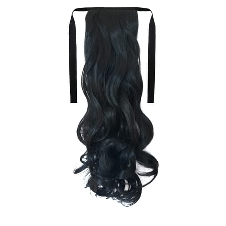 Tie-On Wavy Ponytail 55cm with Ribbons & Clip